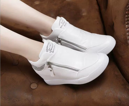 Winter Black White Hidden Wedge Heels Sneakers Casual Shoes Woman High Platform Shoes Women'S High Heels Wedges Shoes for Women